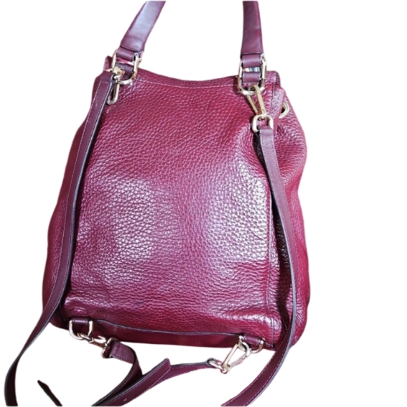 Michael Kors Burgundy Leather Backpack - Picture 7 of 9